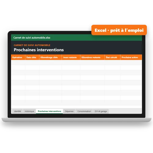 Carnet de suivi automobile (Excel)